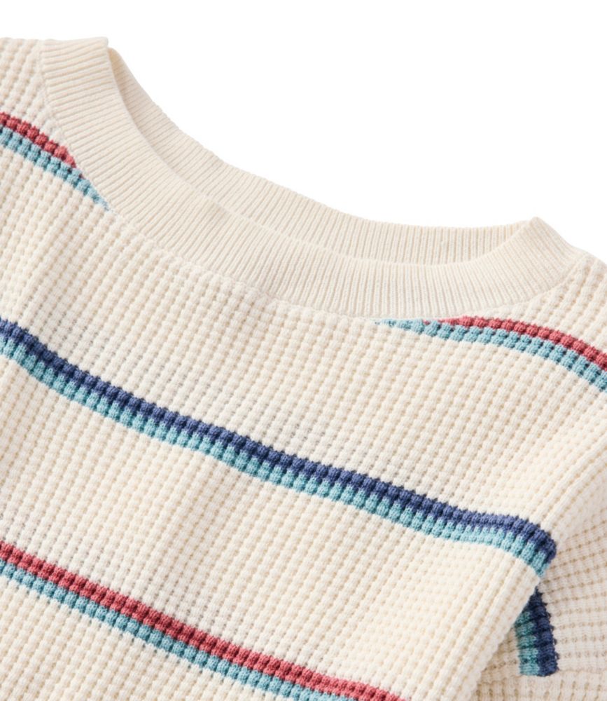 Women's Sunwashed Waffle Sweater, Pullover Stripe, Sea Salt/Seaboard Blue Multi, small image number 4
