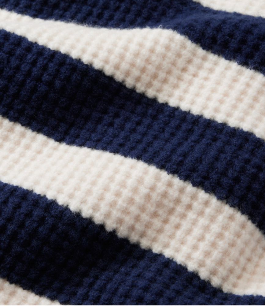 Women's SuperSoft Waffle Sweater, Polo Stripe, Cream/Classic Navy, small image number 5