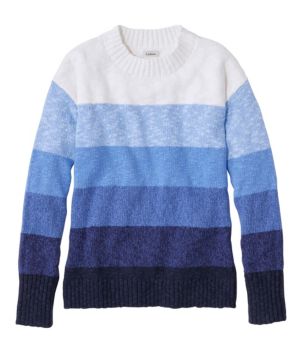 Women's Cotton Ragg Sweater, Crewneck Stripe, New
