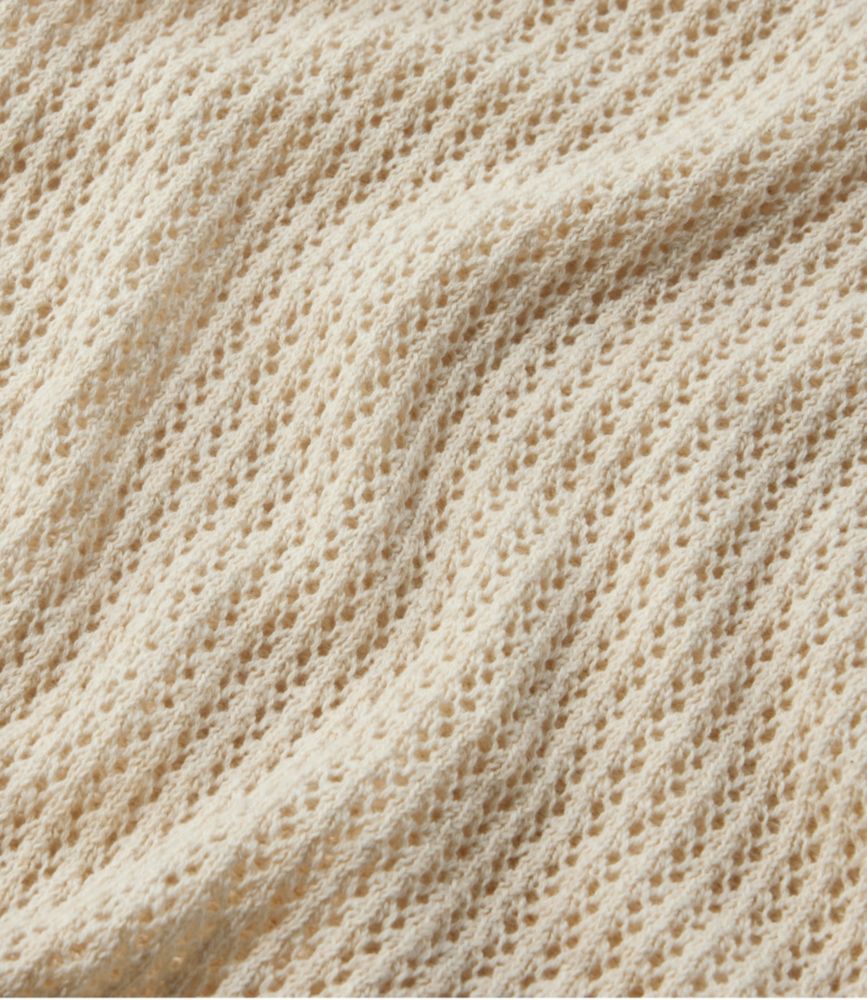 Women's Organic Cotton Slub Pointelle Sweater, Polo