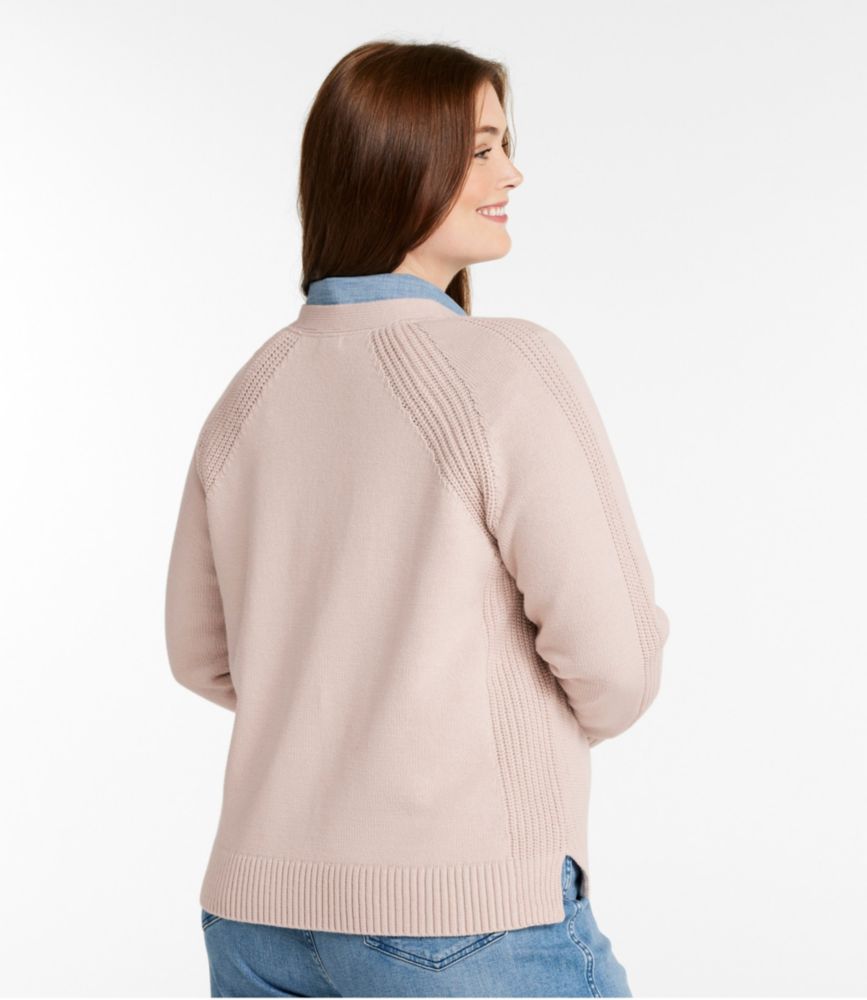 Women's Mariner Shaker Sweater, V-Neck Cardigan, Stone, small image number 3