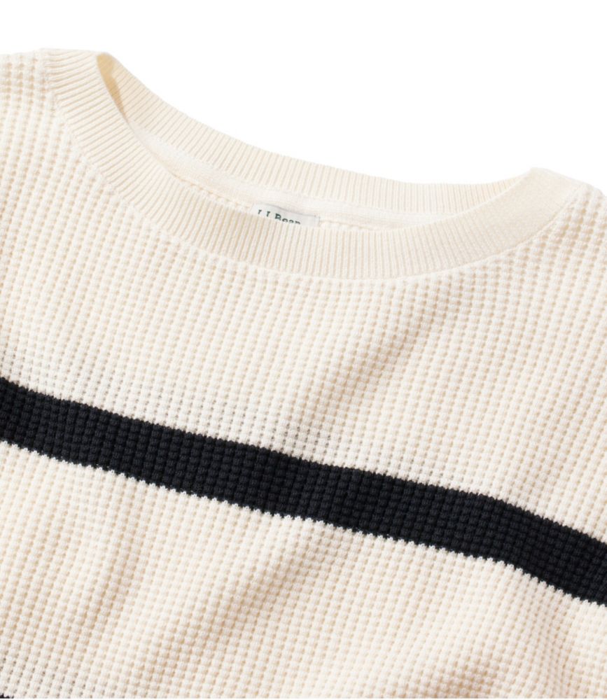 Women's Sunwashed Waffle Sweater, Pullover Stripe, Shore/Sailcloth, small image number 4