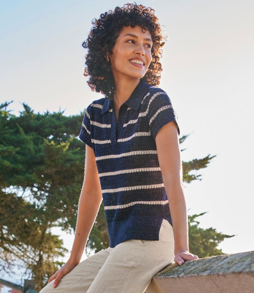 Women's Organic Cotton Slub Pointelle Sweater