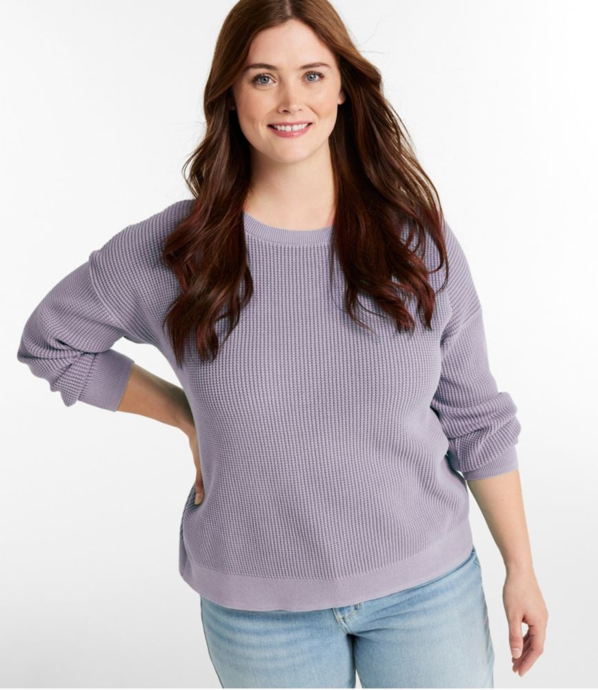 Women's Sunwashed Waffle Sweater, Pullover, Adobe Rose, small image number 2