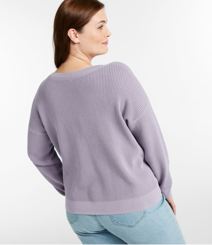 Women's Sunwashed Waffle Sweater, Pullover, Adobe Rose, small image number 3