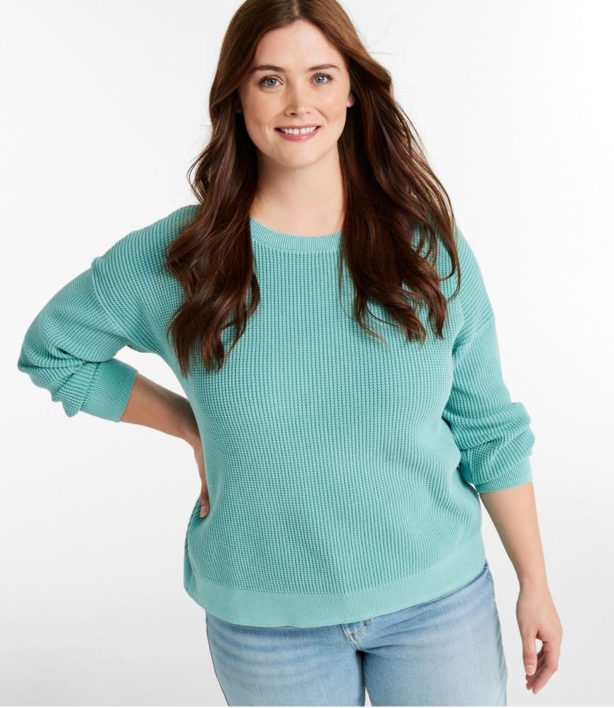 Women's Sunwashed Waffle Sweater, Pullover