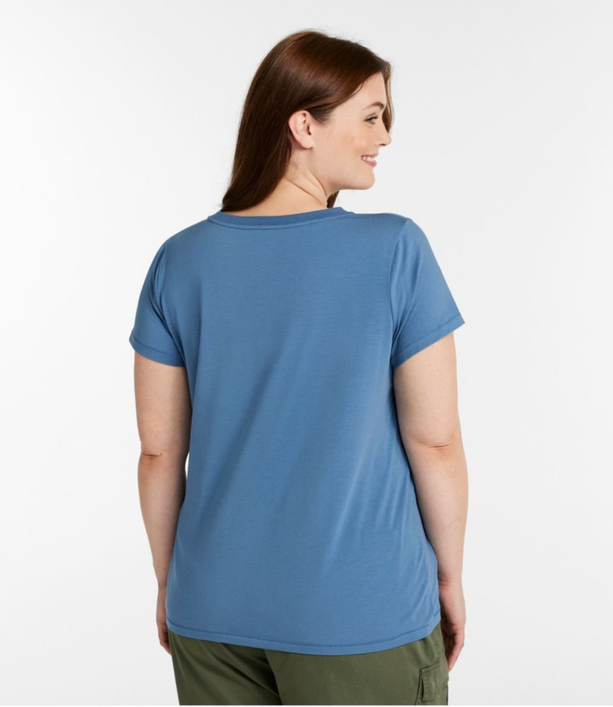 Women's Soft Stretch Supima-Blend Tee, Short-Sleeve V-Neck