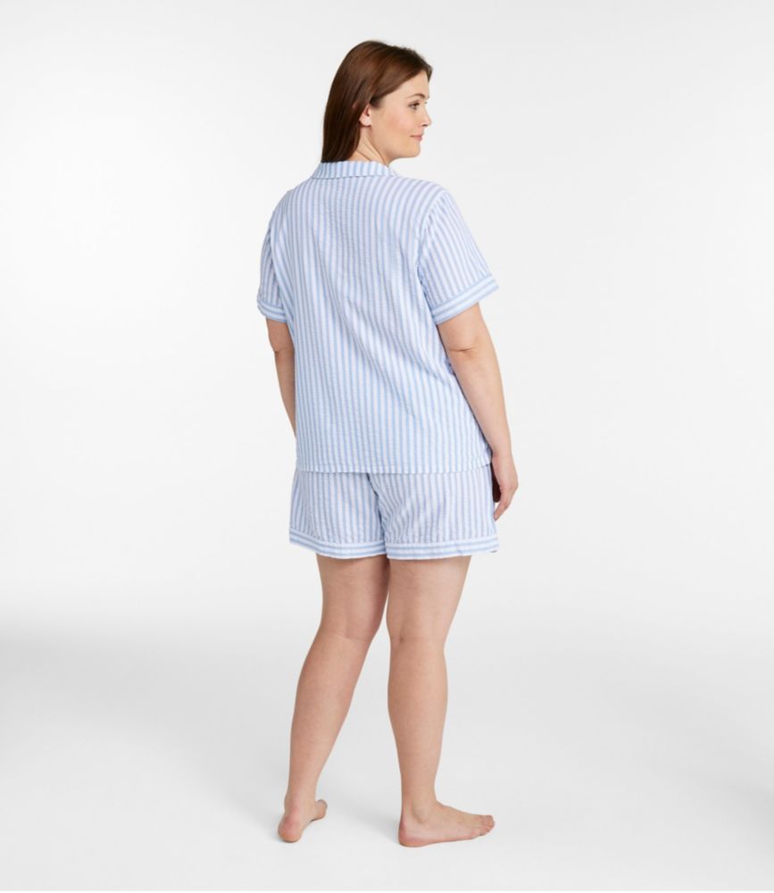 Women's Bean's Seacoast Seersucker Short Set, Peak Blue Stripe, small image number 3