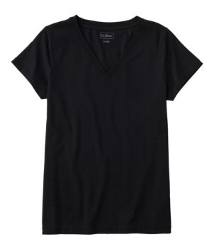 Women's Soft Stretch Supima-Blend Tee, Short-Sleeve V-Neck