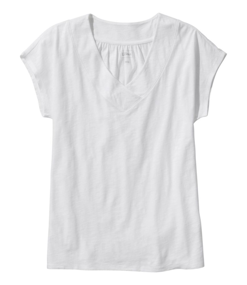 Women's Organic Cotton Tee, V-Neck Cap-Sleeve