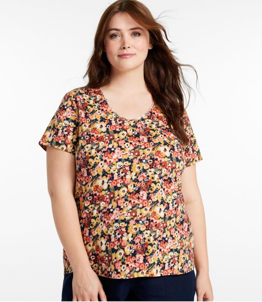 Women's Organic Cotton Tee, V-Neck Short-Sleeve Print