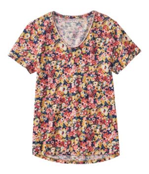 Women's Organic Cotton Tee, V-Neck Short-Sleeve Print