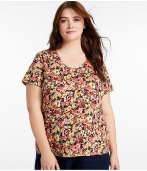 Women's Organic Cotton Tee, V-Neck Short-Sleeve Print