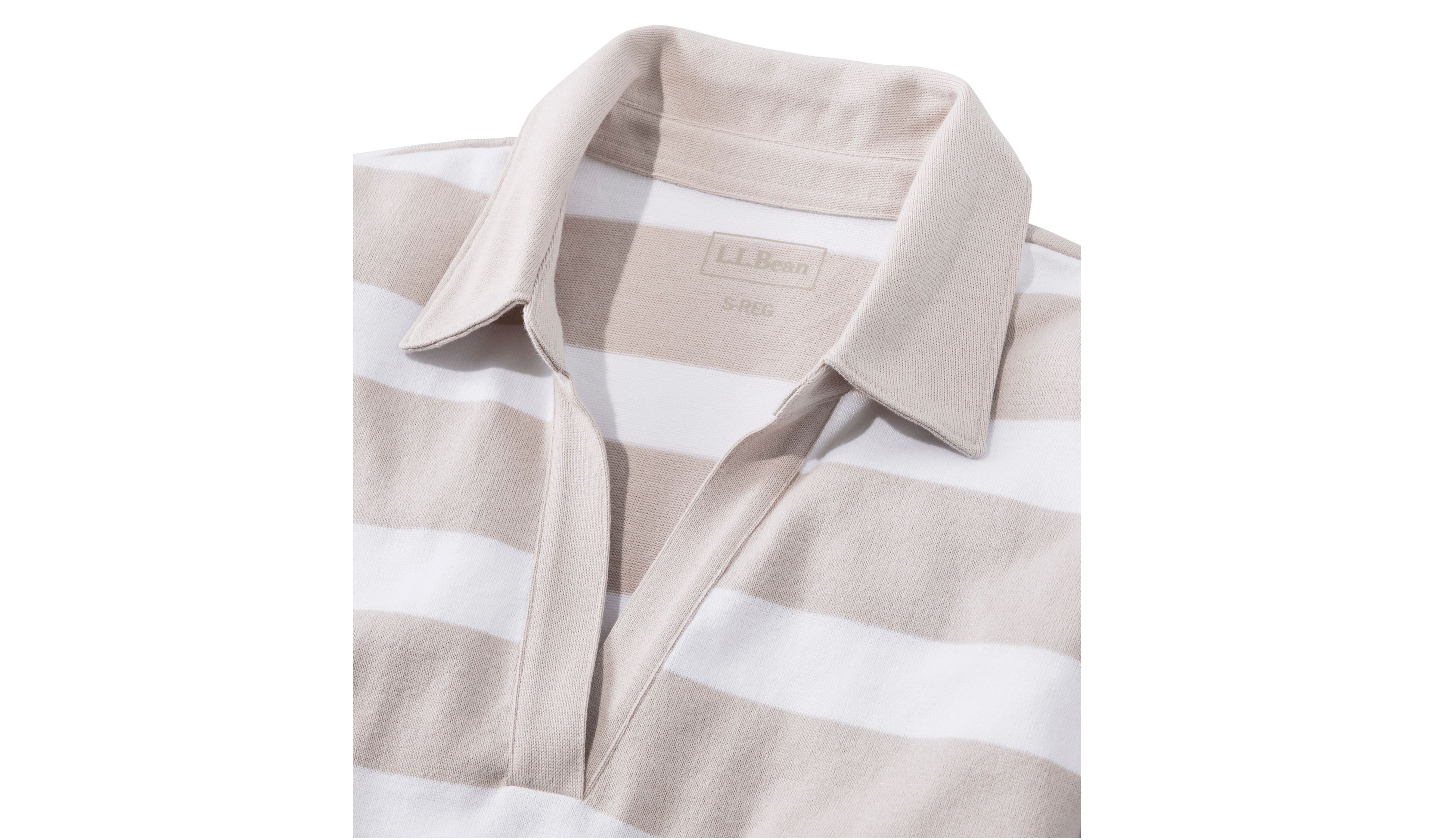 Women's Heritage Mariner Top, Splitneck Polo Three-Quarter-Sleeve, Block Stripe