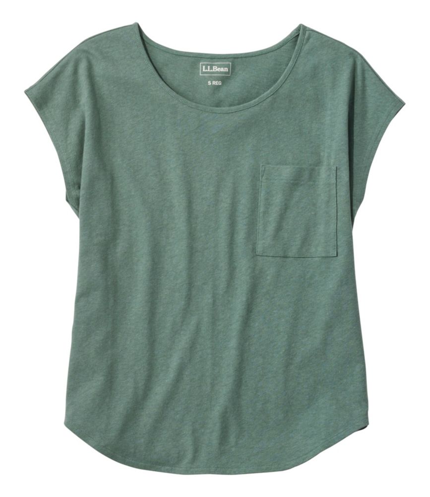 Women's Linen/Cotton Tee, Short-Sleeve Scoopneck