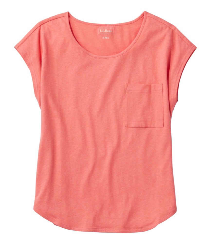 Women's Linen/Cotton Tee, Short-Sleeve Scoopneck