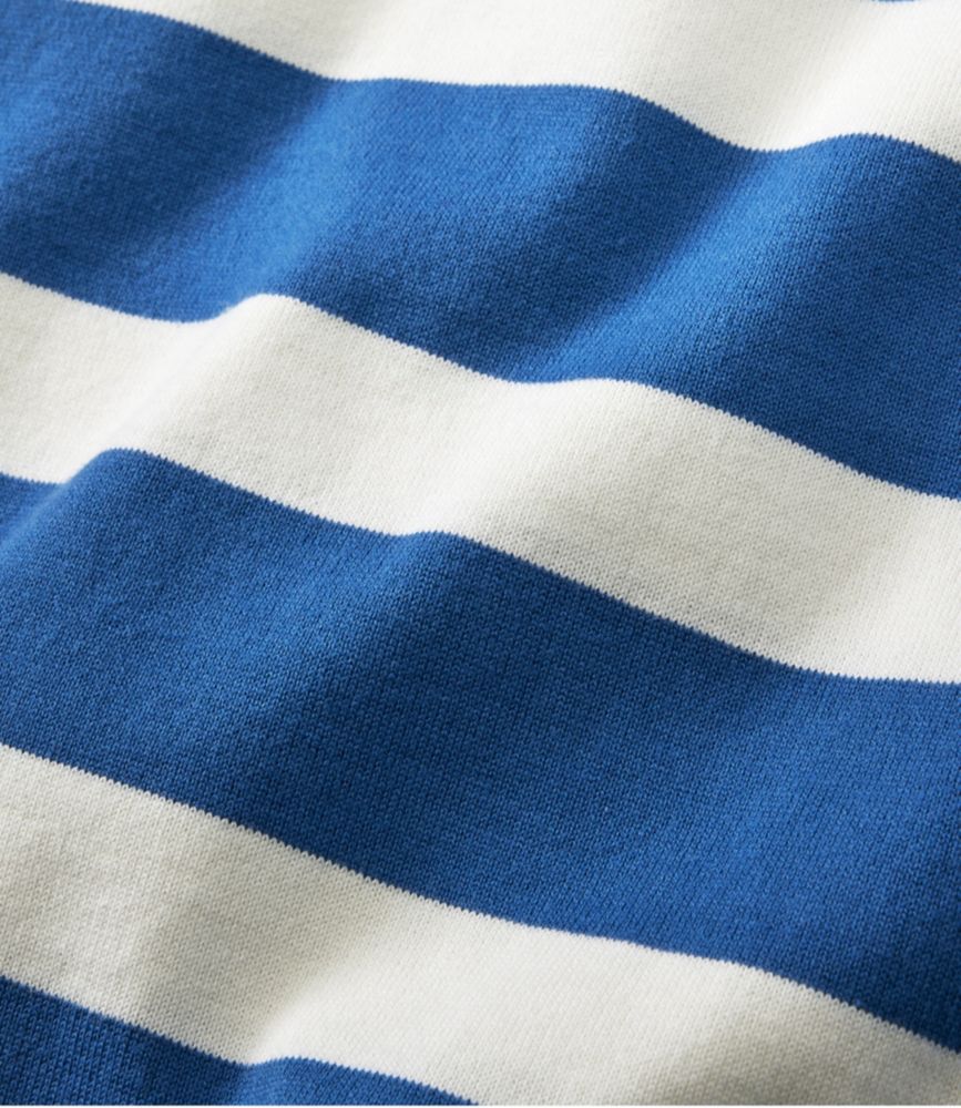 Women's Heritage Mariner Top, Splitneck Polo Three-Quarter-Sleeve, Block Stripe, Bright Blue Blocked Stripe, small image number 5