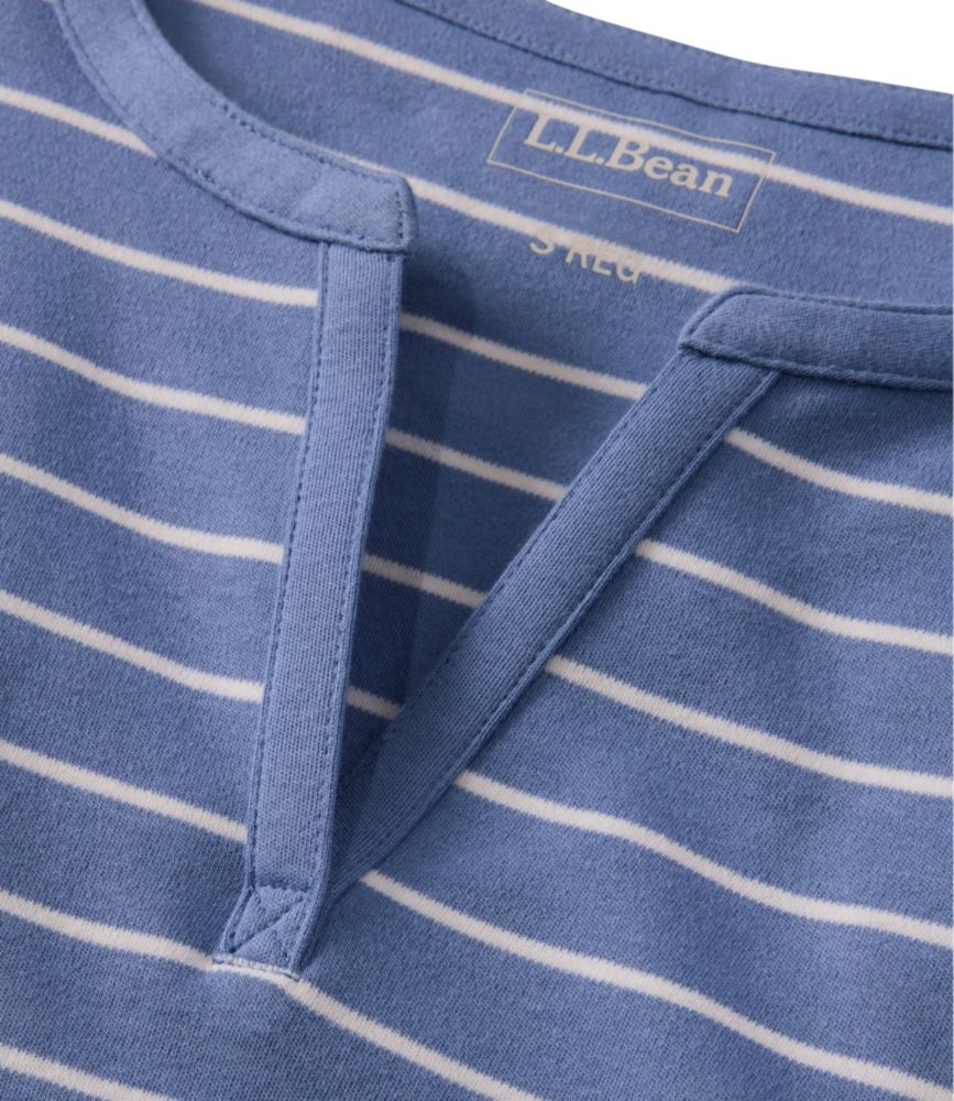 Women's L.L.Bean Tee, Short-Sleeve Notch-Neck Stripe