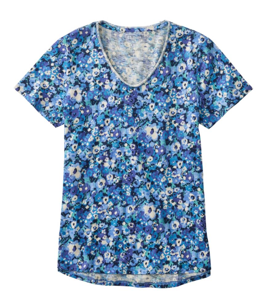 Women's Organic Cotton Tee, V-Neck Short-Sleeve Print