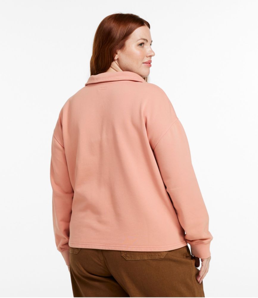 Women's Sunwashed Sweats, Splitneck Polo, Adobe Rose, small image number 3
