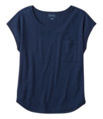 Women's Soft Stretch Supima-Blend Tee, Crewneck Short-Sleeve