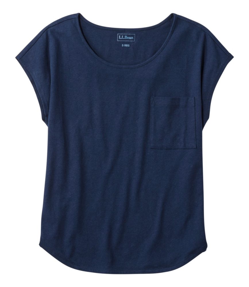 Women's Linen/Cotton Tee, Short-Sleeve Scoopneck