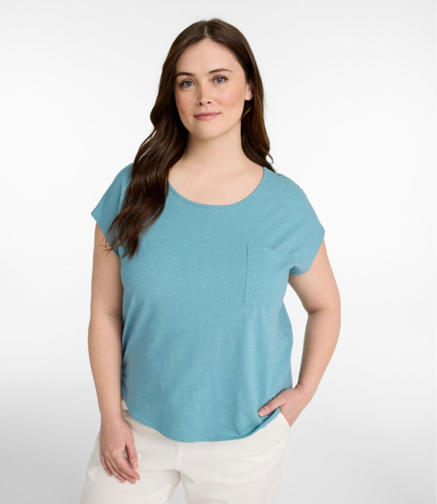 Women's Lakeside Linen/Cotton Tee, Short-Sleeve Scoopneck