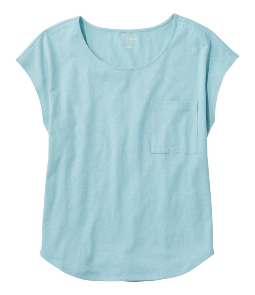 Women's Linen/Cotton Tee, Short-Sleeve Scoopneck