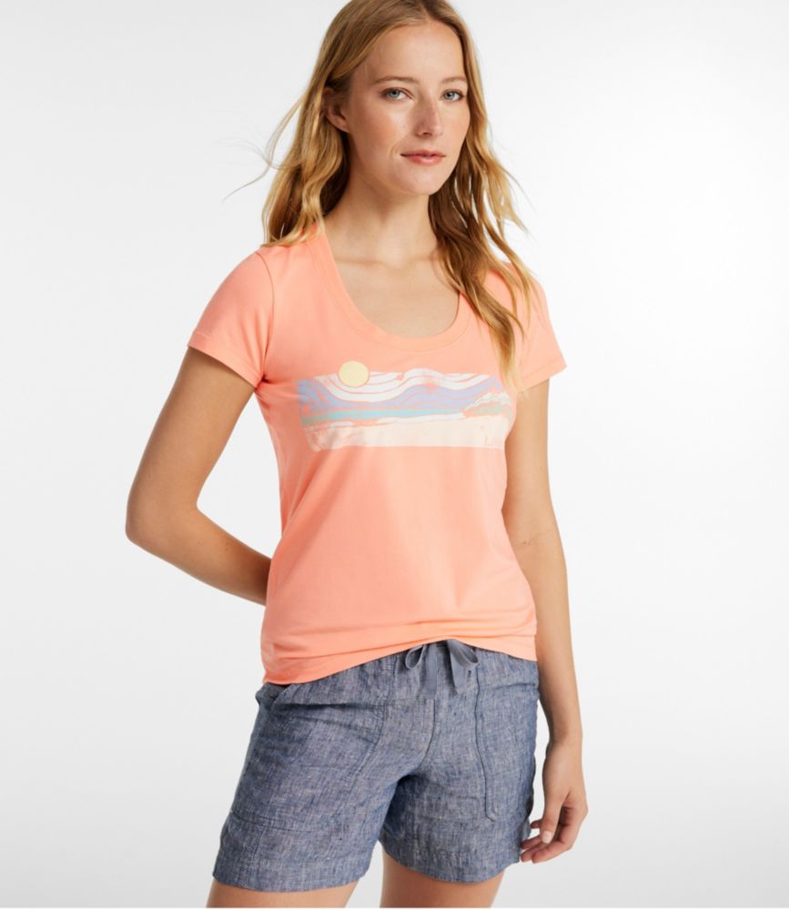 Women's Soft Stretch Supima Tee, Scoopneck Short-Sleeve Graphic