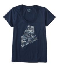 ■FILA■ Sailing Boat Supima Short Sleeve TeeFS2RSH2105XPLM Women's Supima Boatneck Top | Lands' End