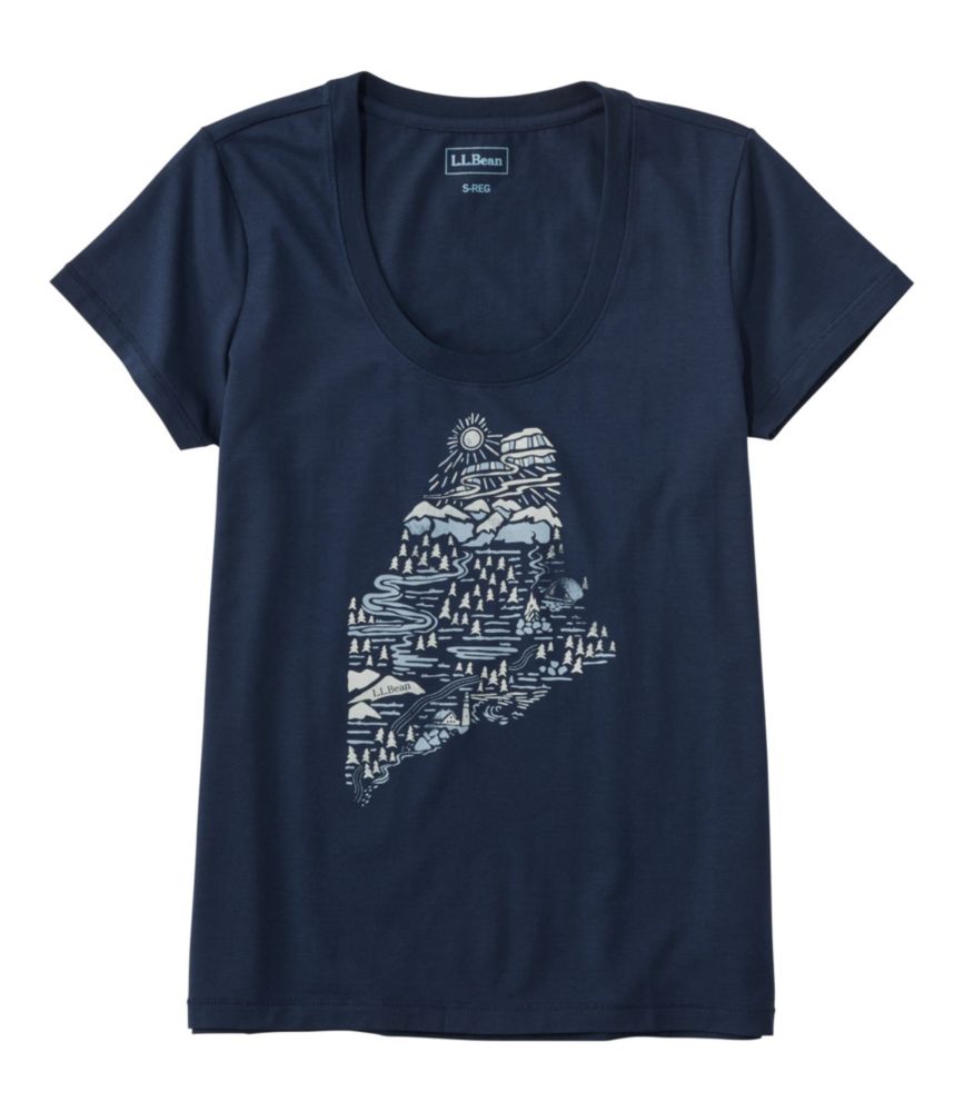 Women's Soft Stretch Supima-Blend Tee, Scoopneck Short-Sleeve Graphic