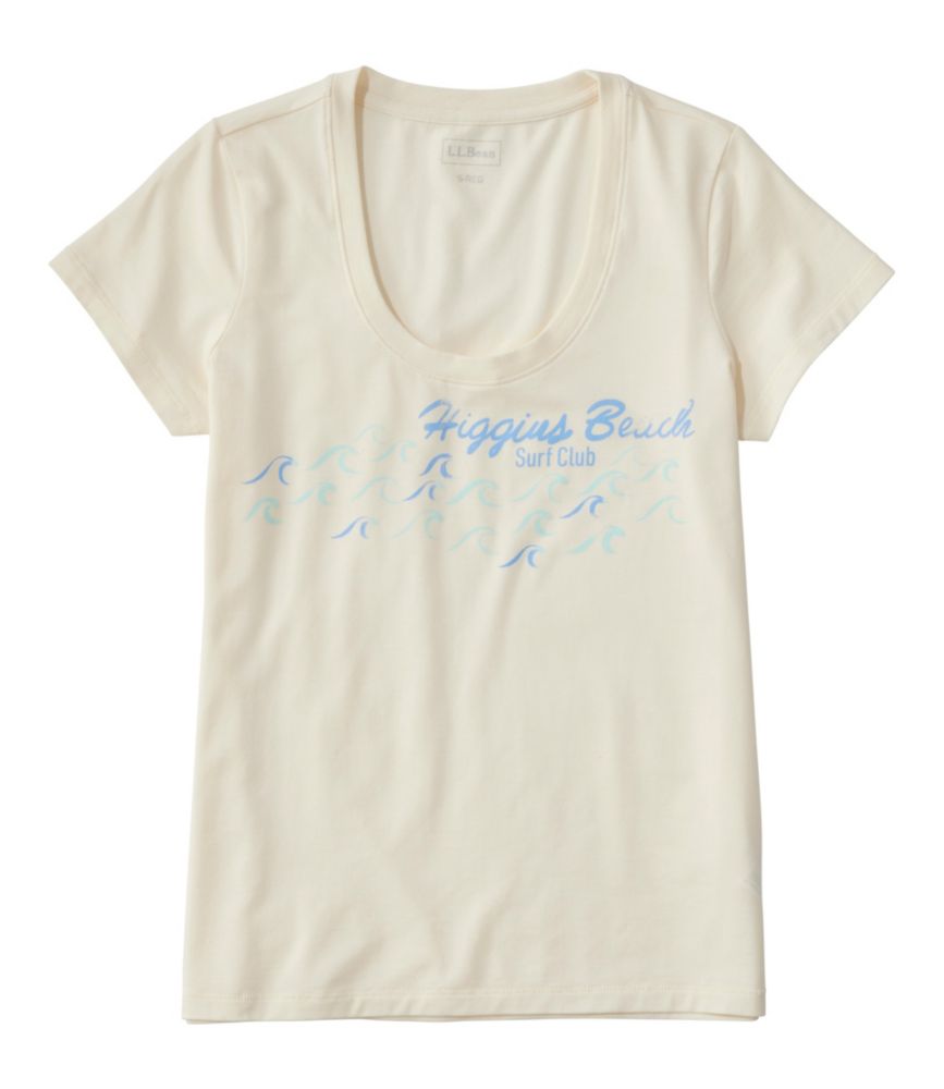 Women's Soft Stretch Supima-Blend Tee, Scoopneck Short-Sleeve Graphic