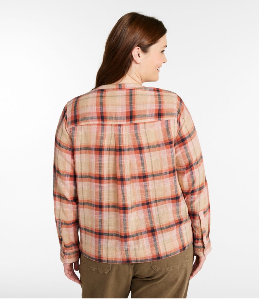 Women's L.L.Bean Day Breeze Shirt, Long-Sleeve Collarless, Vintage Khaki, small image number 3