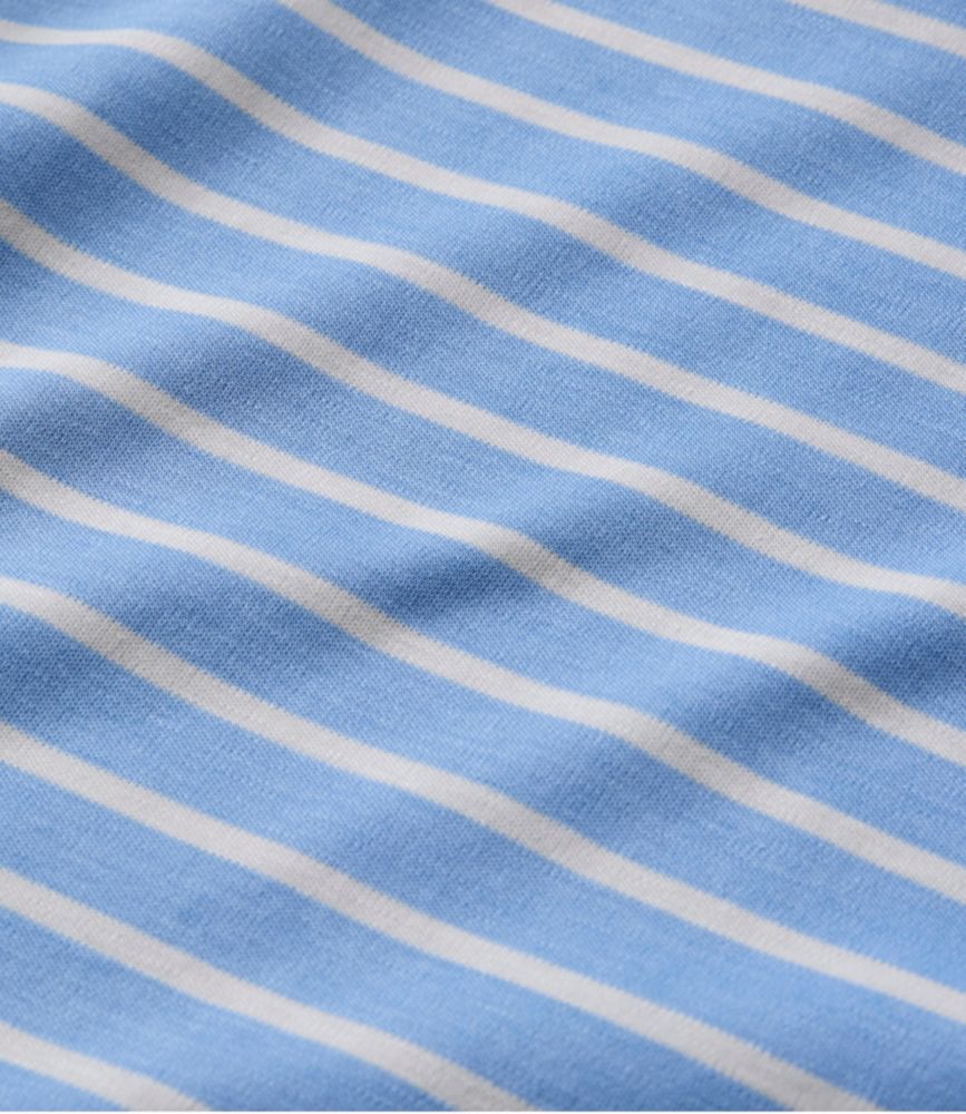 Women's Pima Cotton Tee, Elbow-Sleeve Boatneck Stripe