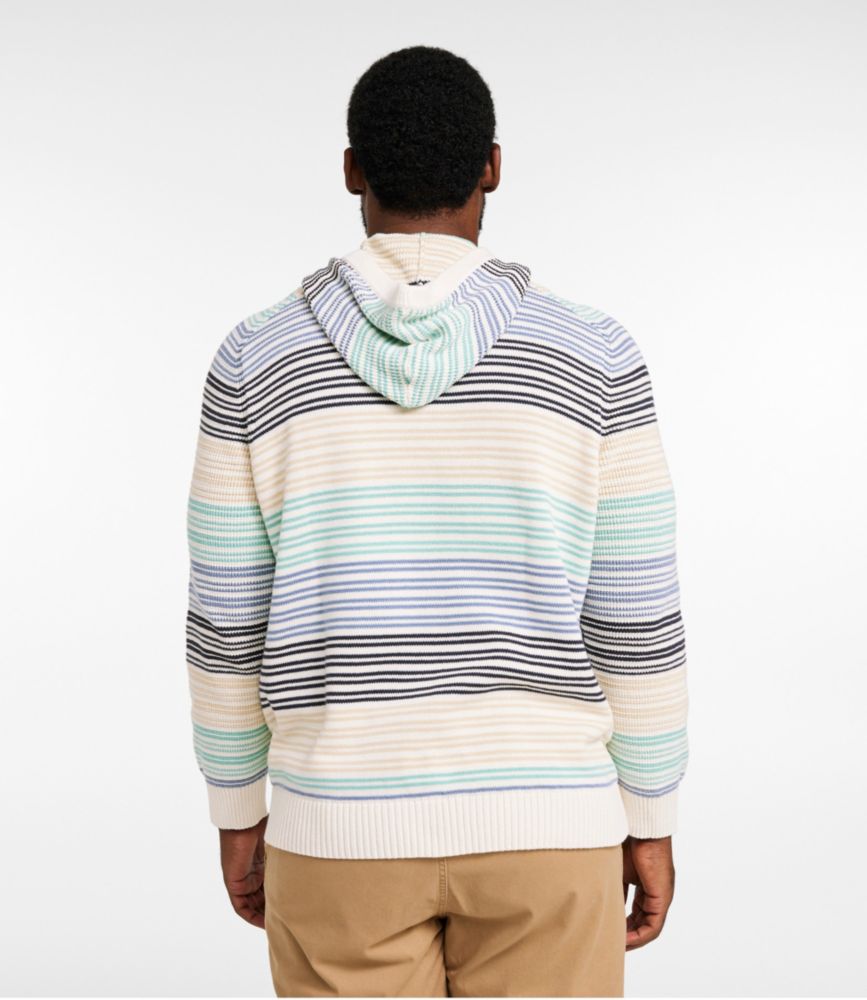 Men's Textured Washed Cotton Sweaters, Hoodie, Stripe, Delta Blue Stripe, small image number 5