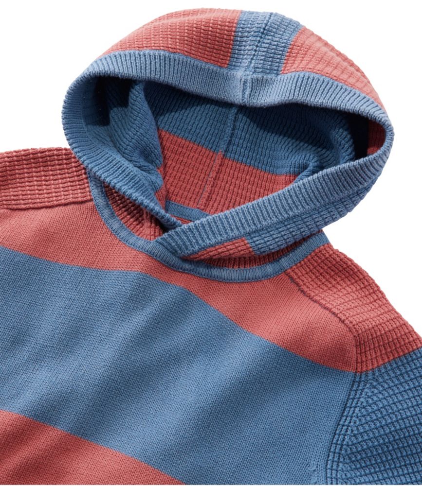 Men's Textured Washed Cotton Sweaters, Hoodie, Stripe, Delta Blue Stripe, small image number 6