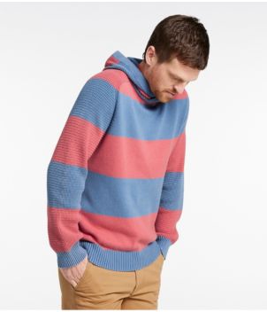 Men's Sunwashed Textured Cotton Sweater, Hoodie, Stripe
