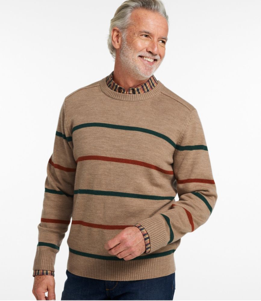 Men's Essential Merino Sweater, Crewneck, Stripe