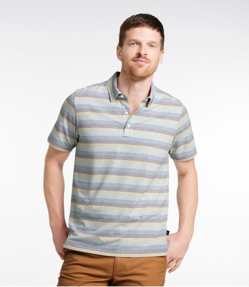 Men's Comfort Stretch Performance® Pima Polo, Short-Sleeve, Stripe