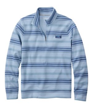 Men's Comfort Stretch Performance® Piqué, Quarter-Zip Pullover, Stripe, New