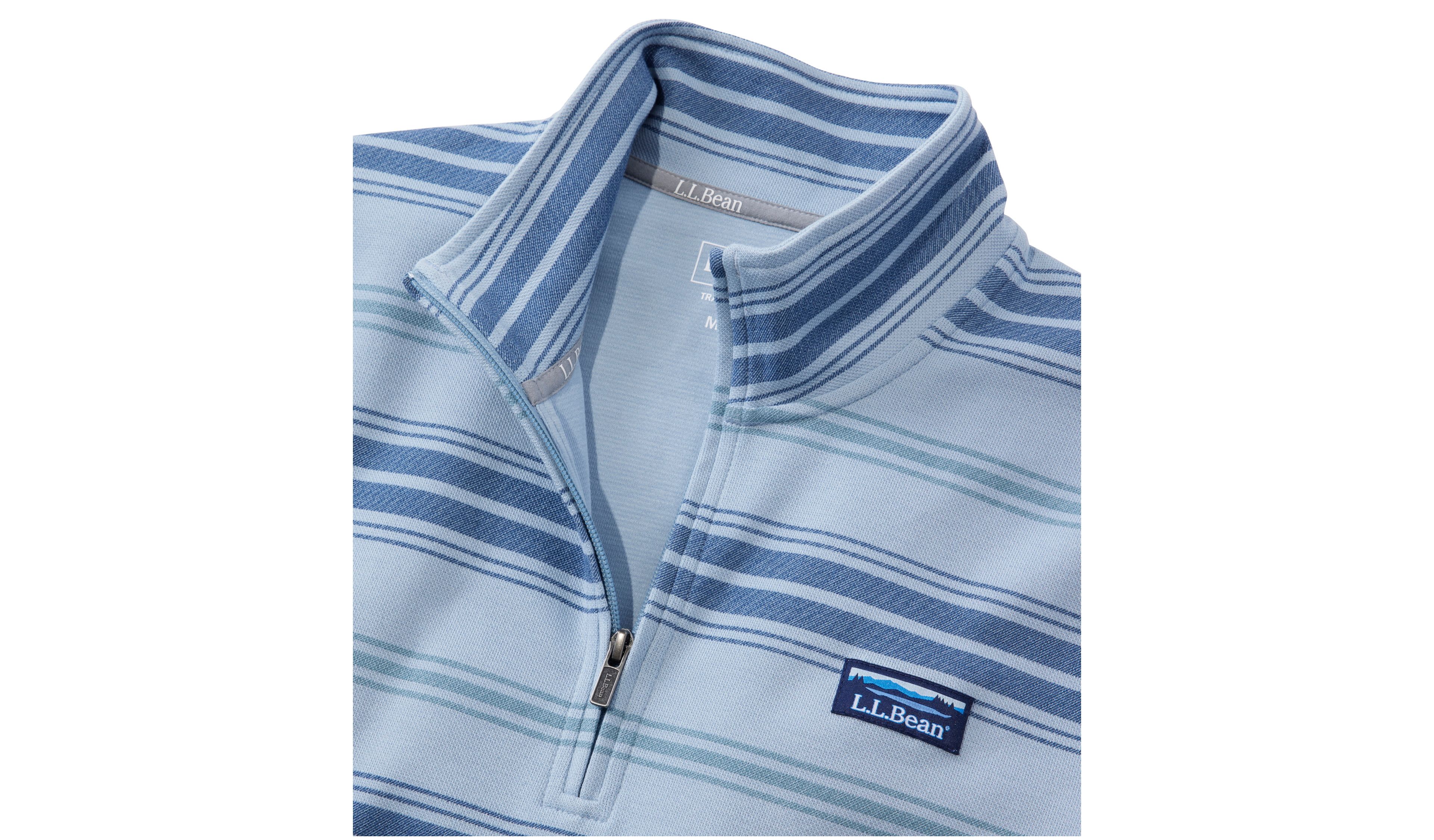 Men's Comfort Stretch Performance® Piqué, Quarter-Zip Pullover, Stripe