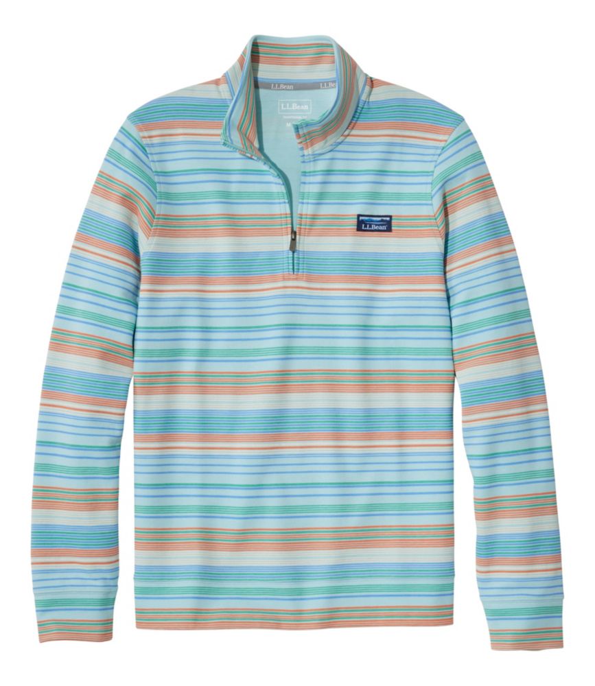 Men's Comfort Stretch Performance® Piqué, Quarter-Zip Pullover, Stripe