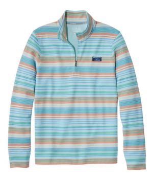 Men's Comfort Stretch Performance® Piqué, Quarter-Zip Pullover, Stripe, New