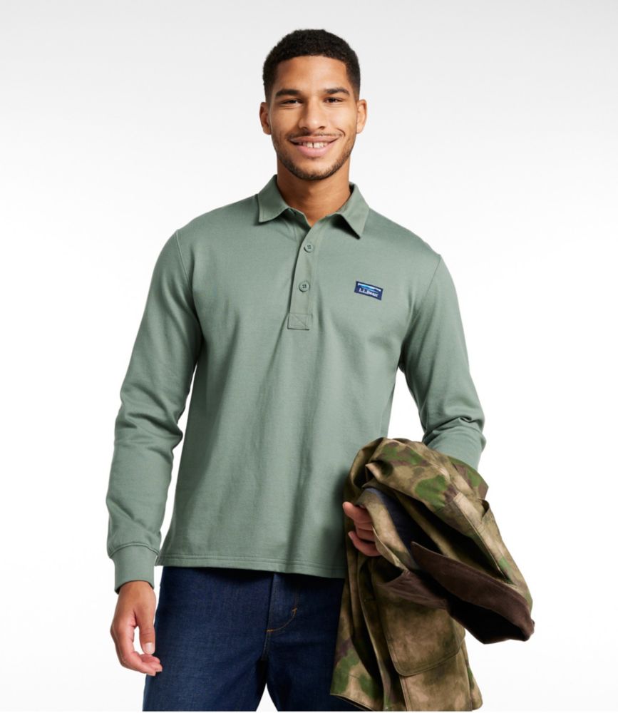 Men's Bean's Vintage Soft Rugby, Solid, Sea Green, small image number 2
