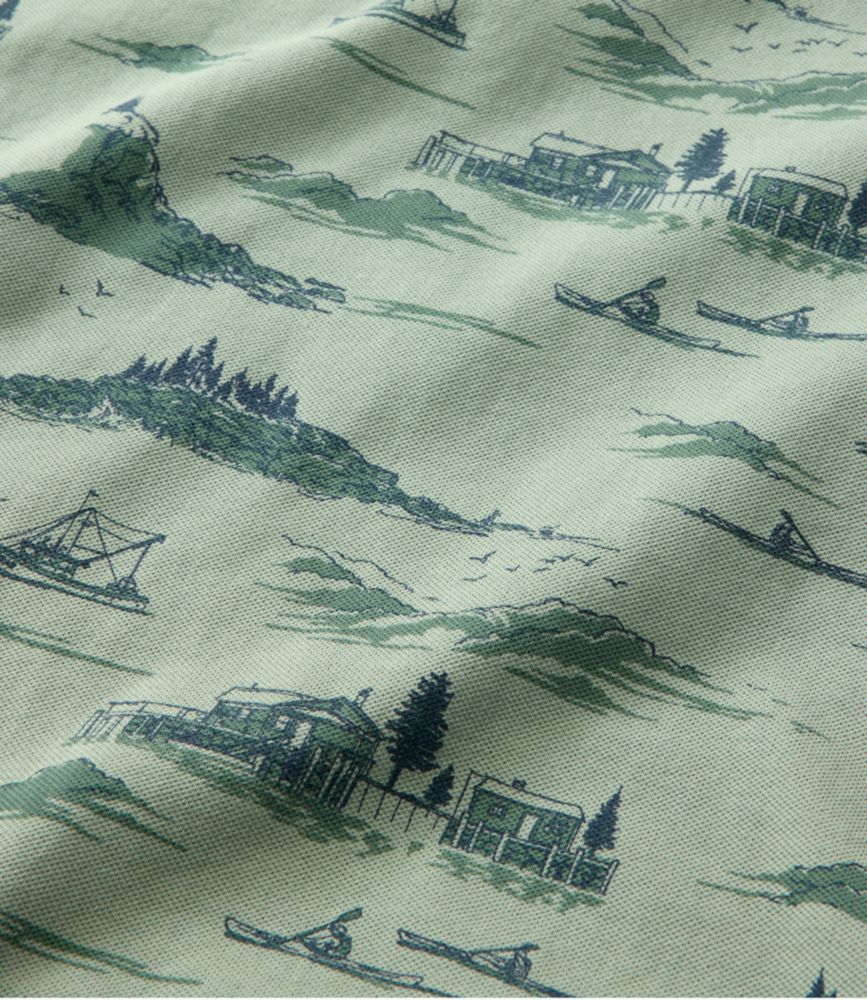 Men's Casco Bay Rugged Polo, Short-Sleeve, Print, Faded Sage Seascape, small image number 6