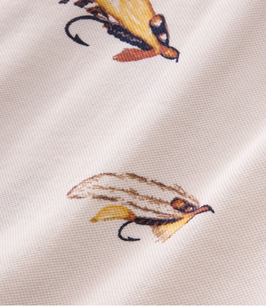 Men's Casco Bay Rugged Polo, Short-Sleeve, Print, Bone Tied Flies, small image number 7