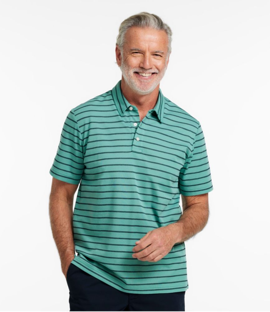 Men's Comfort Stretch Performance® Polo, Short-Sleeve, Slightly Fitted, Stripe