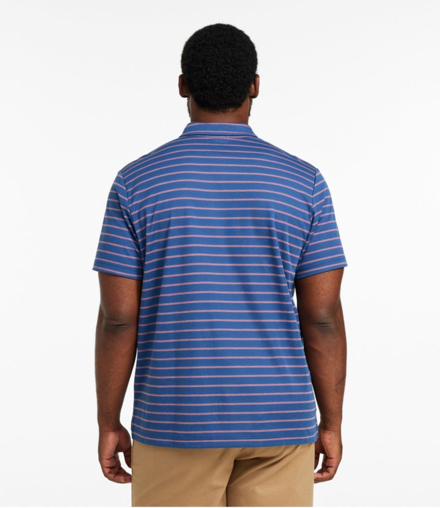 Men's Comfort Stretch Performance® Polo, Short-Sleeve, Slightly Fitted, Stripe, Deep Blue, small image number 5