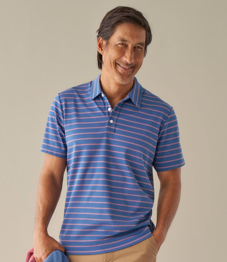Men's Comfort Stretch Performance® Polo, Short-Sleeve, Slightly Fitted, Stripe