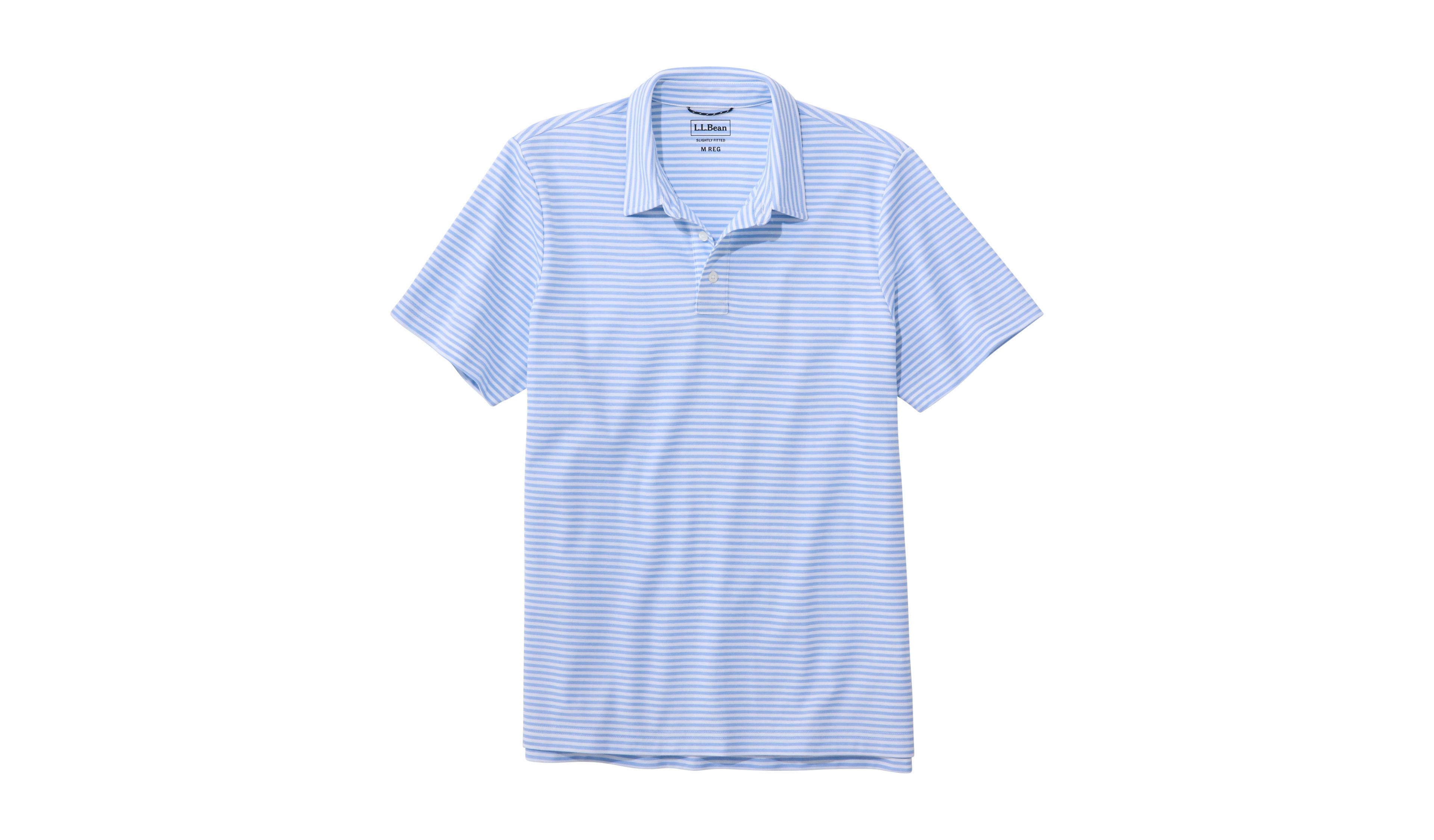 Men's Comfort Stretch Performance® Polo, Short-Sleeve, Slightly Fitted, Stripe
